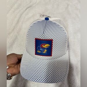 KU Blue and White Fan Cap